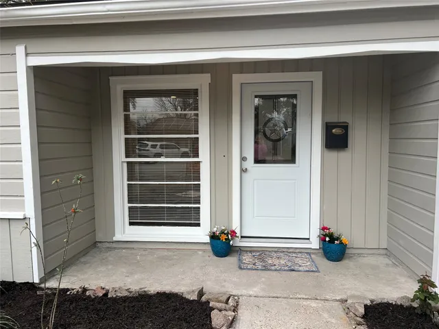 a view of the house front door