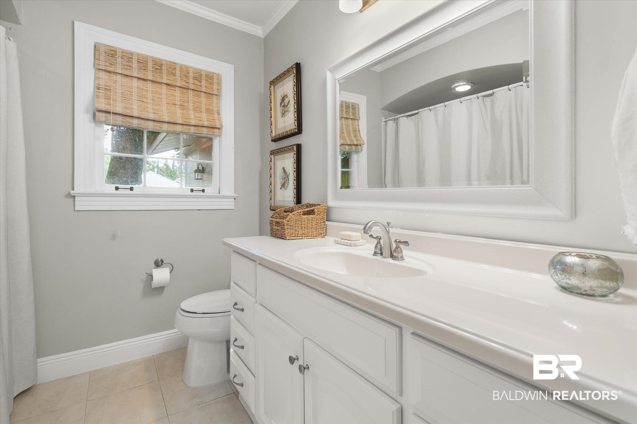 165 Crenshaw Street Mobile, AL 36606 - Photo 13 of 21 Full bath with ornamental molding, vanity, and tile patterned floors