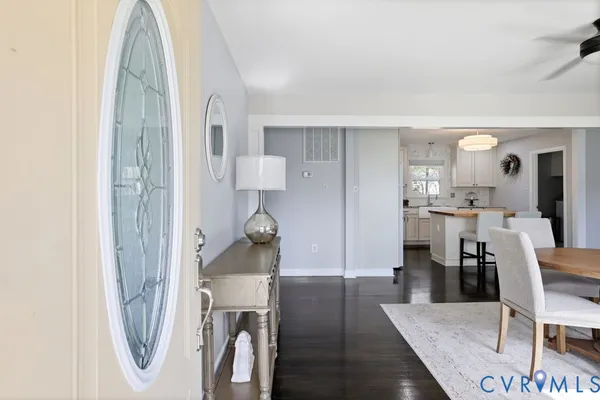 a view of living room and kitchen