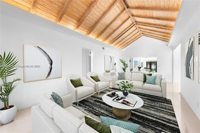 a living room with furniture