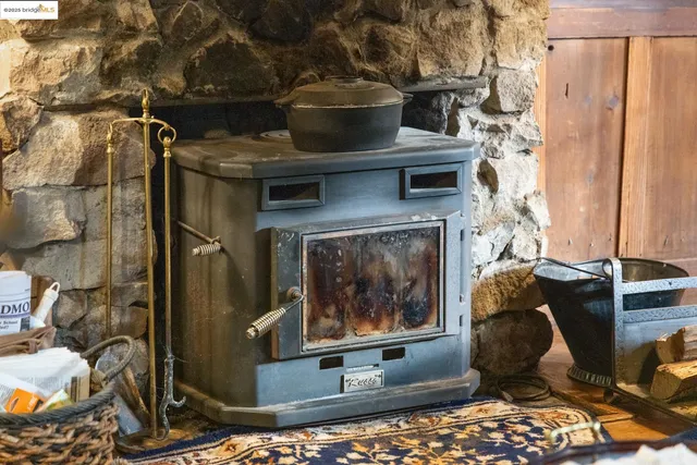 a view of a porch with a fireplace