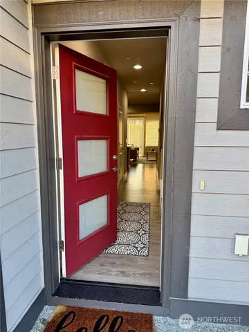 a view of an entryway of a house