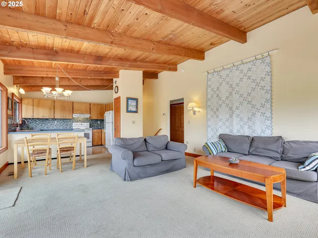 a living room with a large window