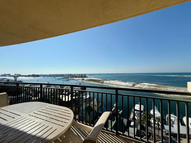 a balcony with an ocean view