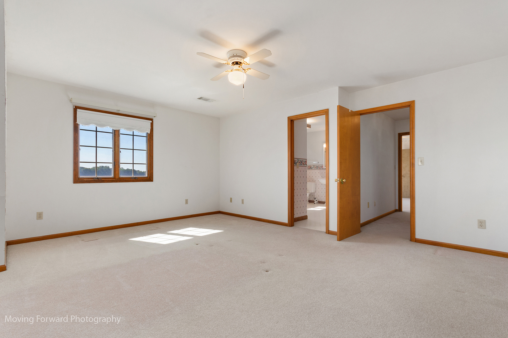 1645 East Southmor Road Morris, IL 60450 - Photo 17 of 39 a view of an empty room with chandelier fan and fire place