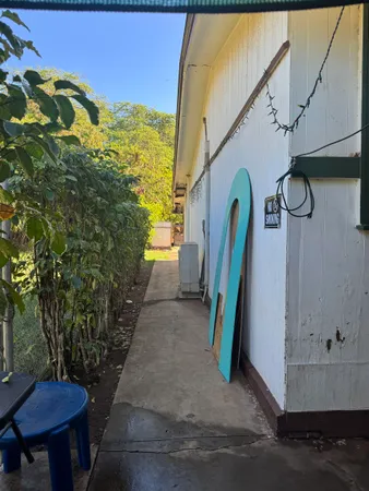 a view of a porch with furniture