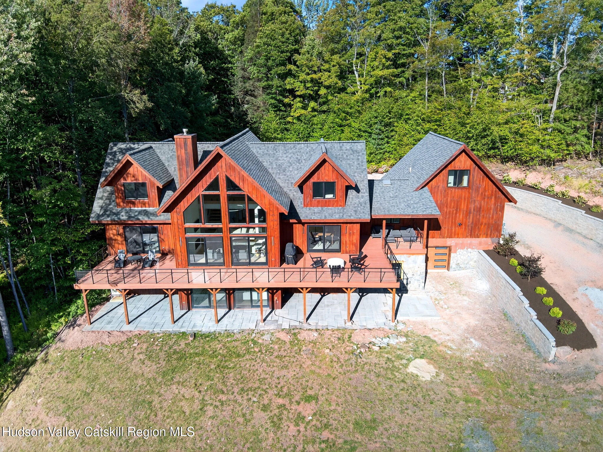 110 Old Road Windham, NY 12496 - Photo 57 of 66 an aerial view of a house with swimming pool and porch