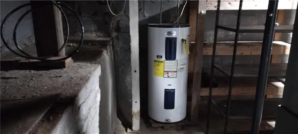 a close view of water heater room