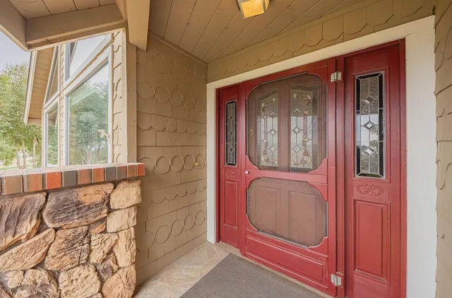 a view of a couch in the balcony