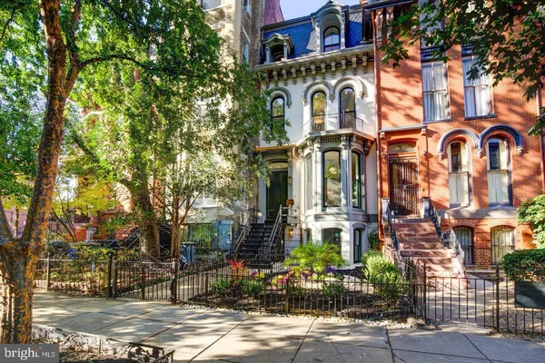 front view of a building with a street