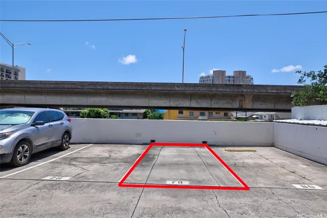 a view of car parked