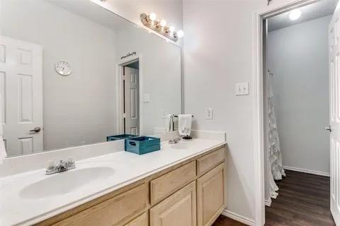 125 Timber Cross Court Azle, TX 76020 - Photo 10 of 17 a bathroom with a sink and a mirror
