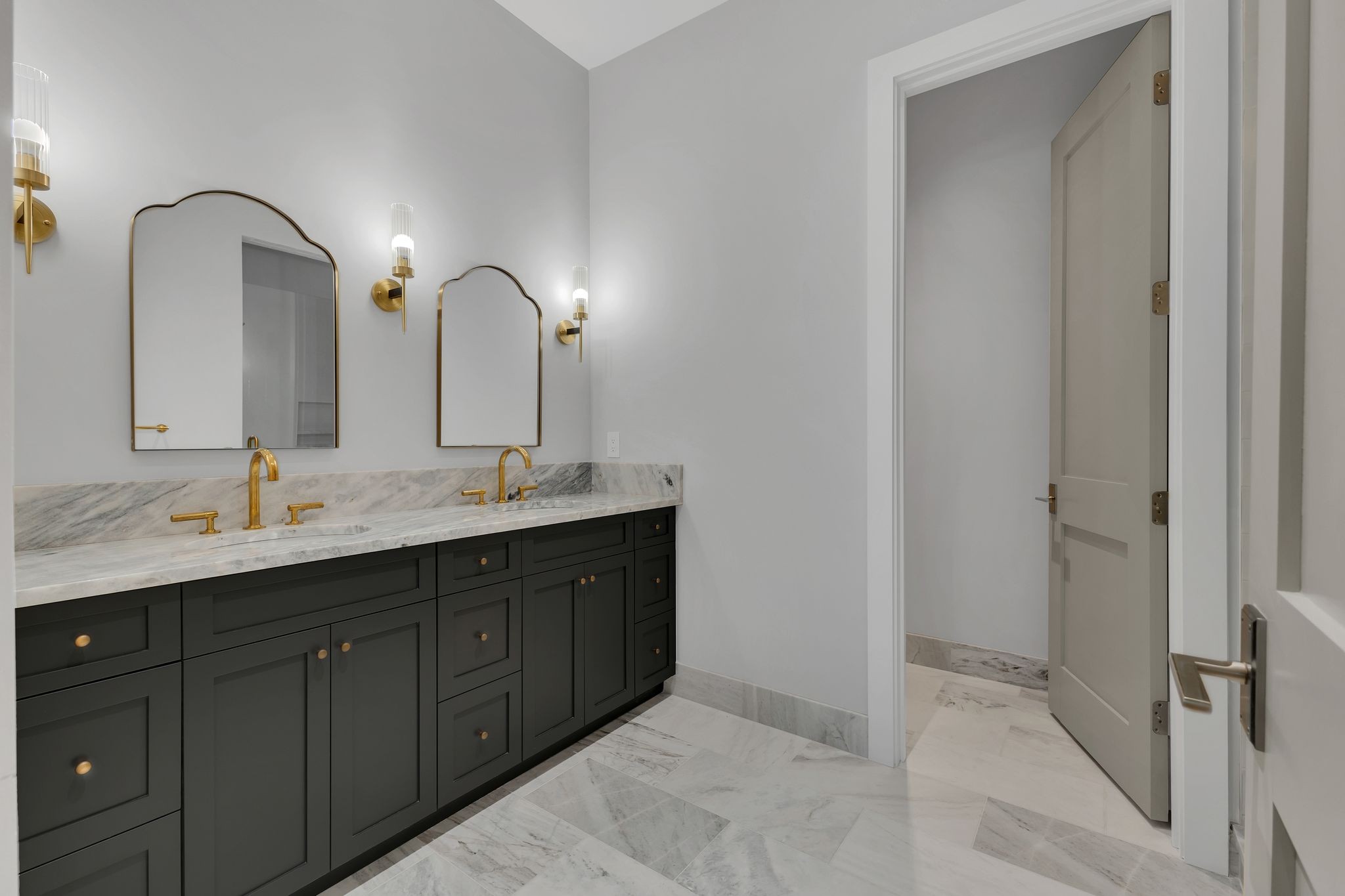 7577 Whiskey Road College Grove, TN 37046 - Photo 41 of 93 a bathroom with a double vanity sink and a mirror