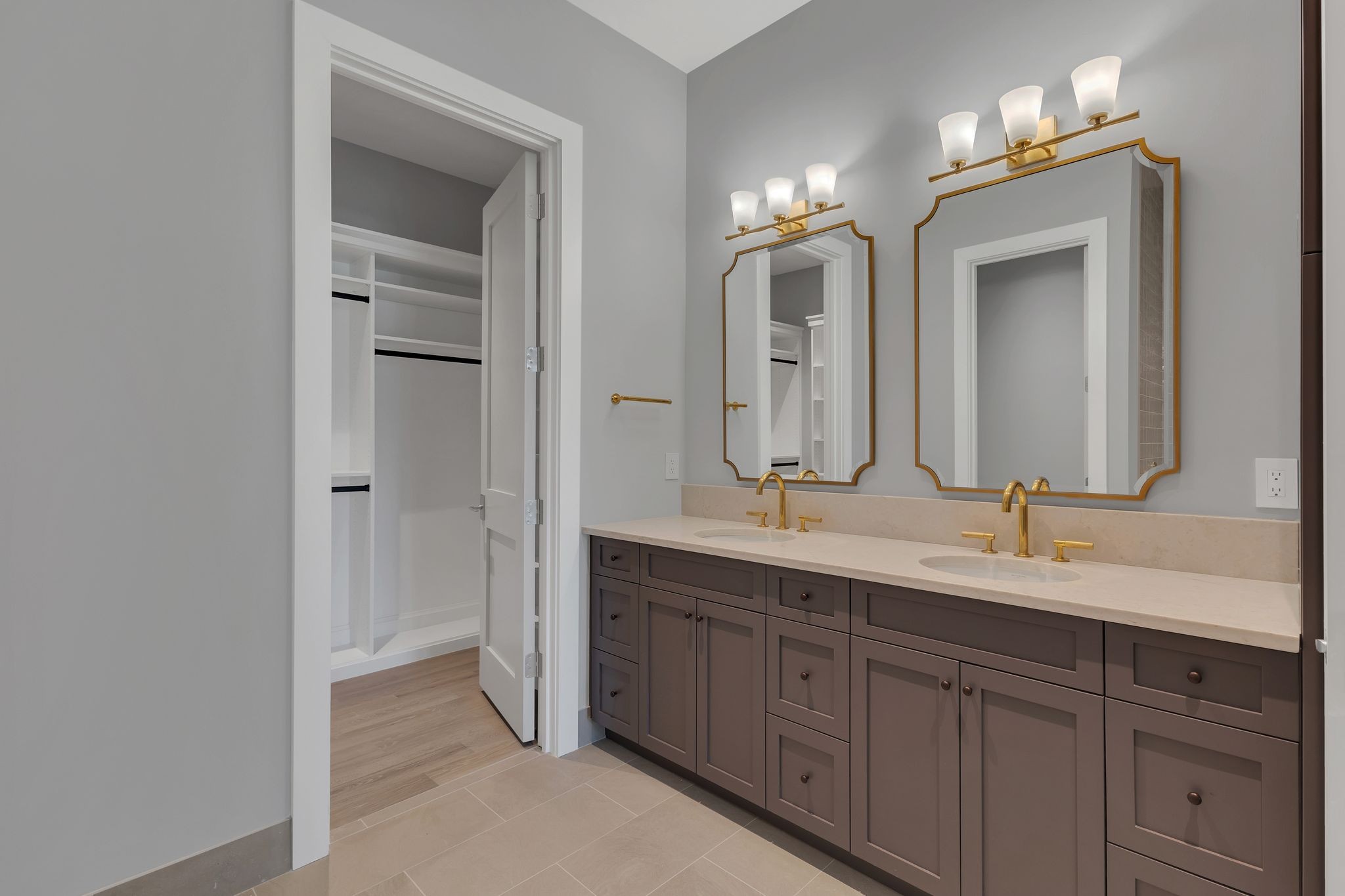 7577 Whiskey Road College Grove, TN 37046 - Photo 46 of 93 a bathroom with a double vanity sink and a mirror