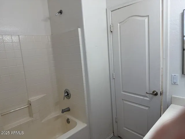 a bathroom with a tub
