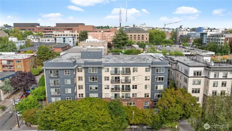 a view of a city that has tall buildings