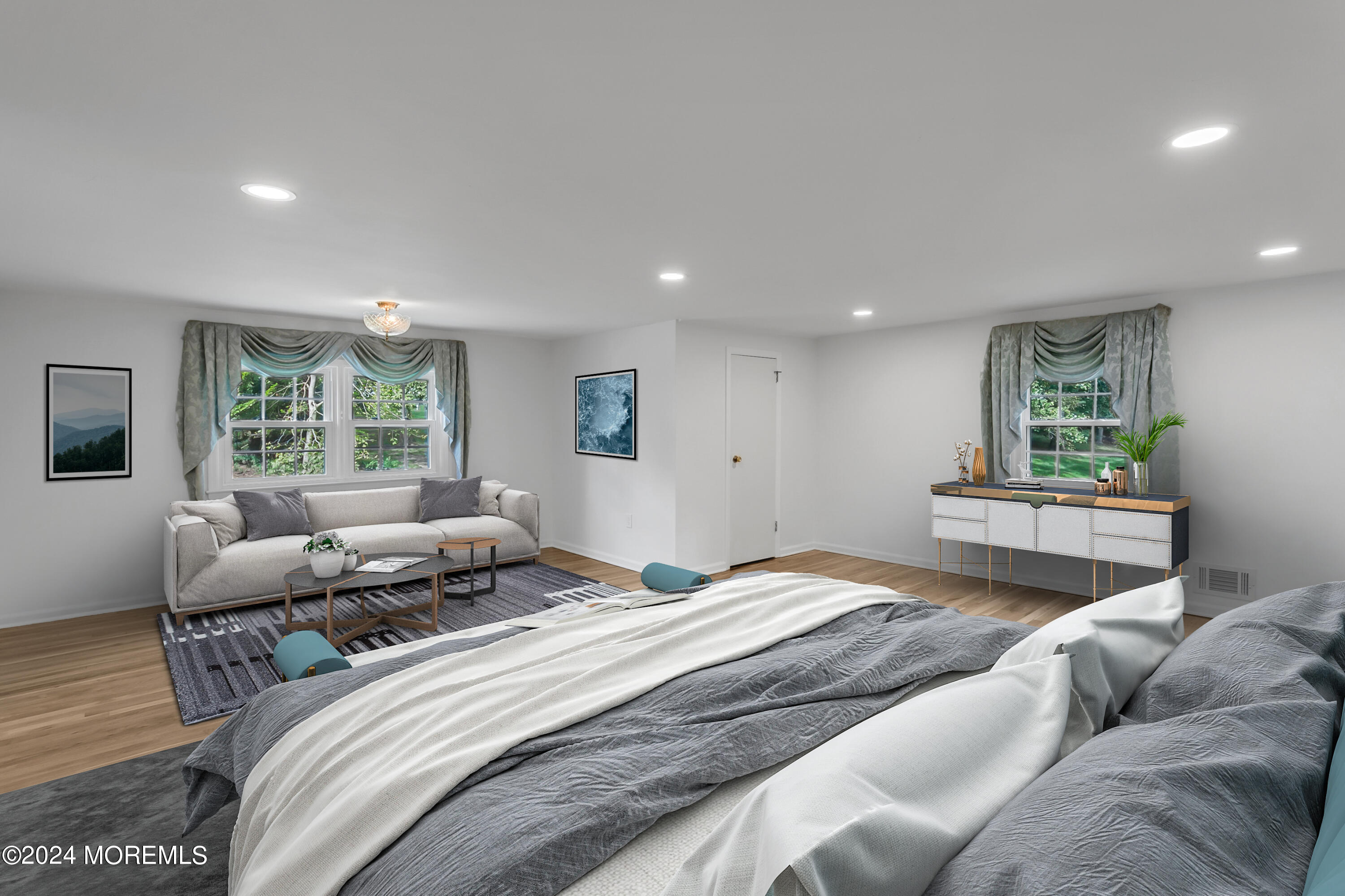 36 Maple Drive Colts Neck, NJ 07722 - Photo 15 of 32 a bedroom with a large bed and a couch with window