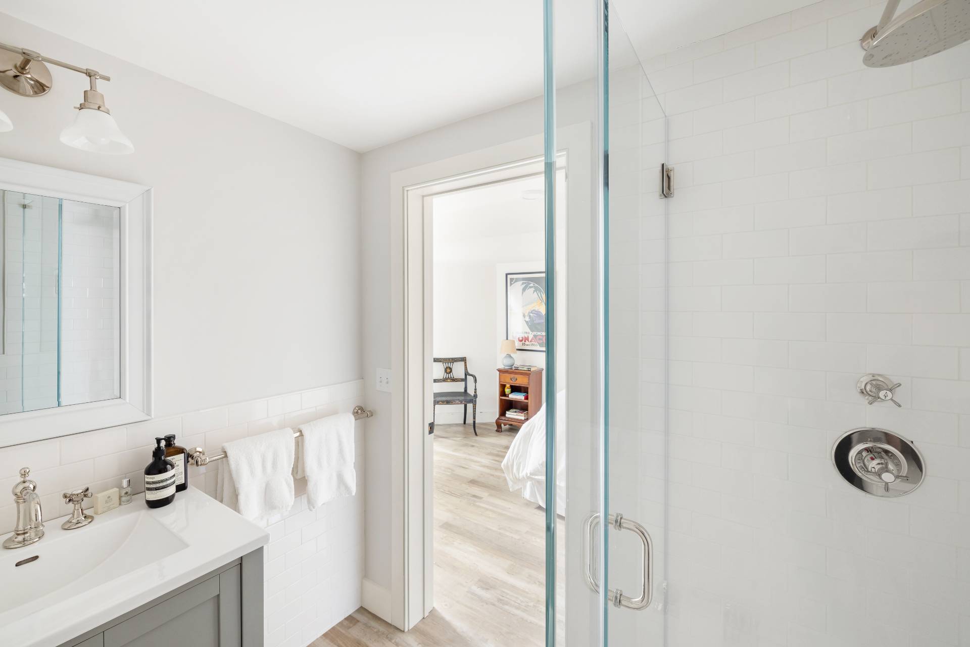 267 Meadows West Bridgehampton, NY 11932 - Photo 22 of 27 a bathroom with a sink and a mirror