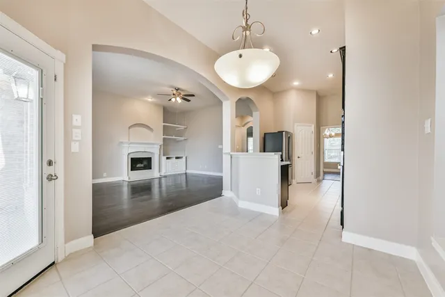 a view of a kitchen with furniture and a kitchen
