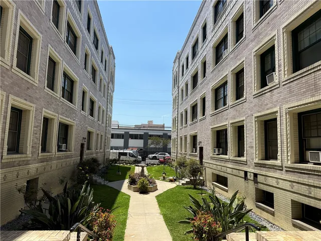 a view of a building with many windows
