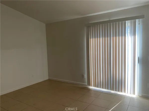a view of a small space with a window