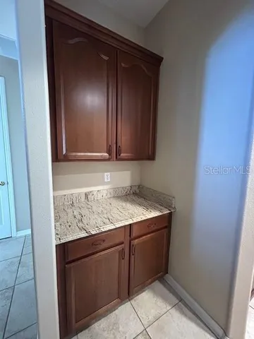 a room with cabinets