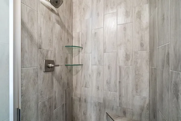 a bathroom with a shower