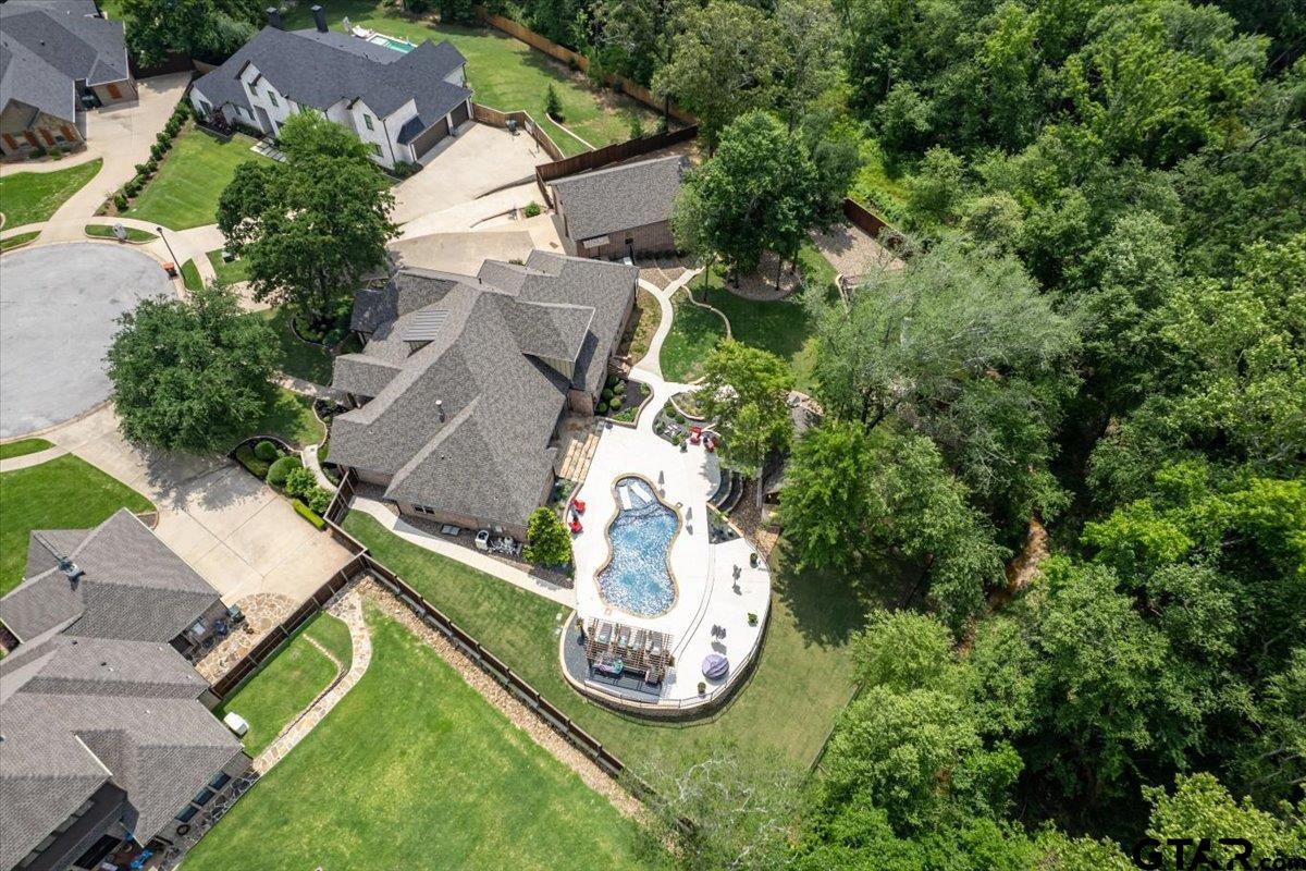 6527 Rochester Way Tyler, TX 75703 - Photo 46 of 48 an aerial view of a house with garden space and street view