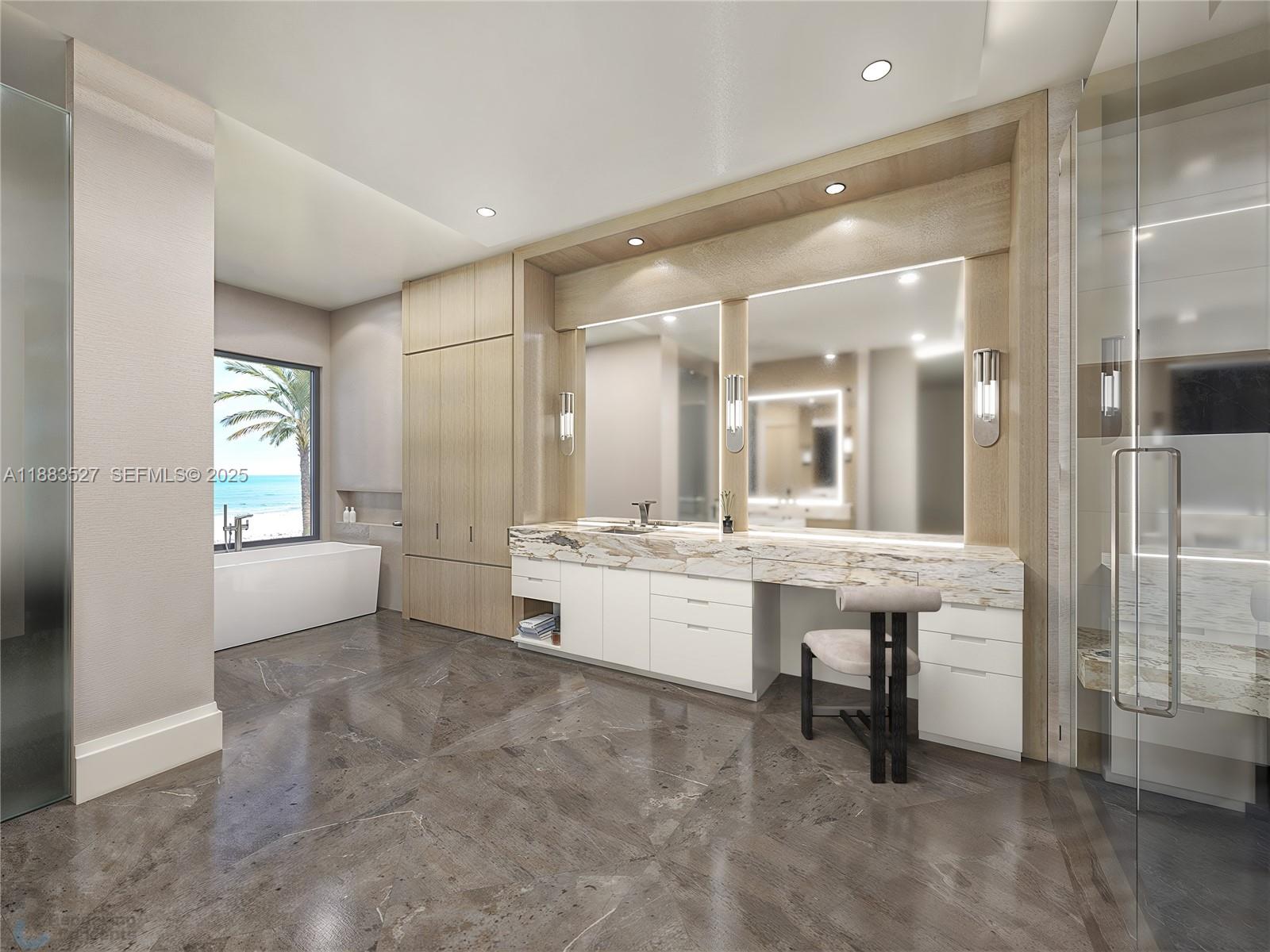 961 Hillsboro Mile Hillsboro Beach, FL 33062 - Photo 9 of 17 a large bathroom with a large tub and shower