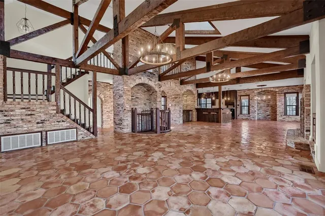 a view of a porch with a bench