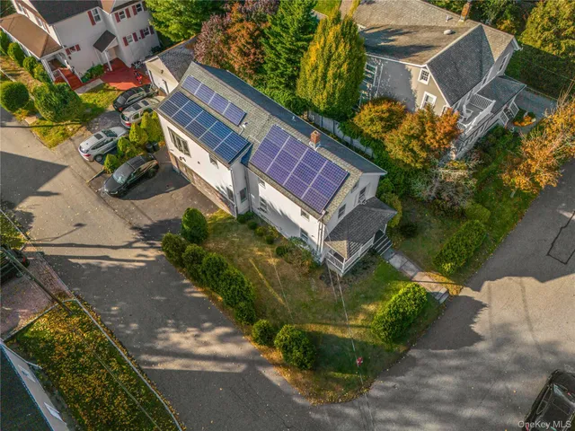 an aerial view of a house