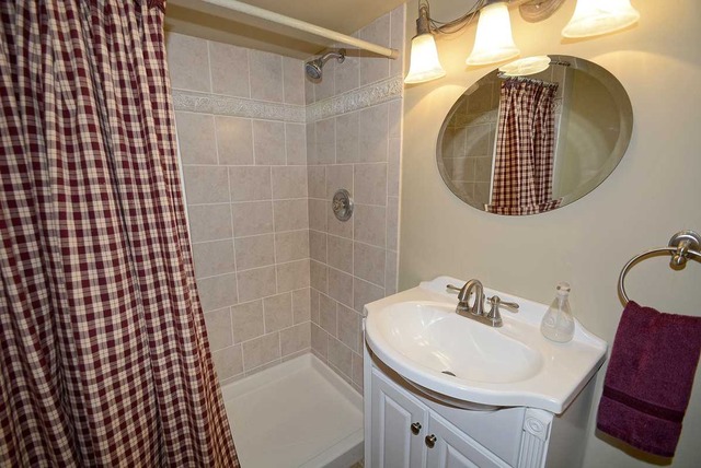 318 Village Road Willowbrook, IL 60527 - Photo 18 of 23 a bathroom with a sink a toilet and a mirror
