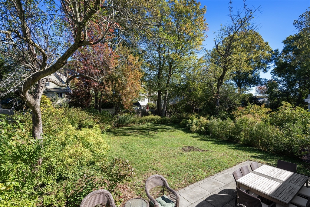 1 Dow Road Boston, MA 02132 - Photo 25 of 28 a view of backyard with seating area and green space