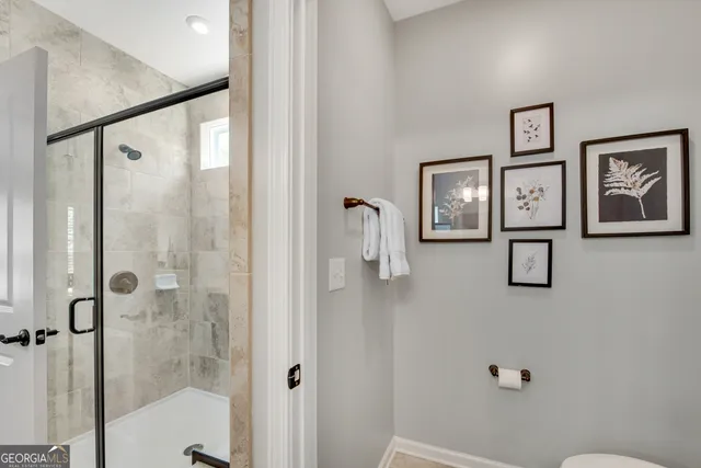 a bathroom with a shower