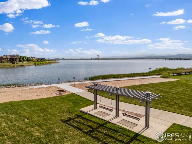 a view of a lake with outdoor space