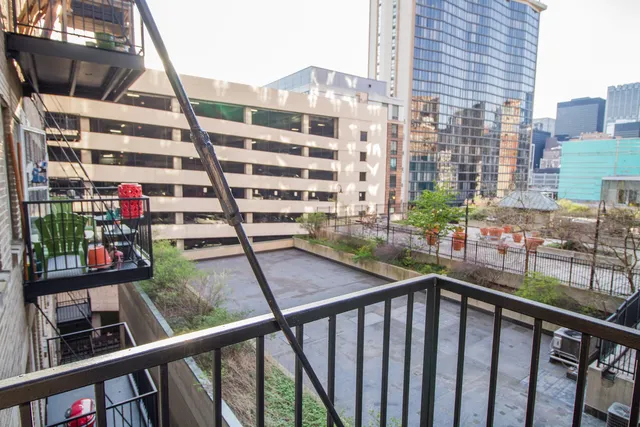 a view of building from balcony