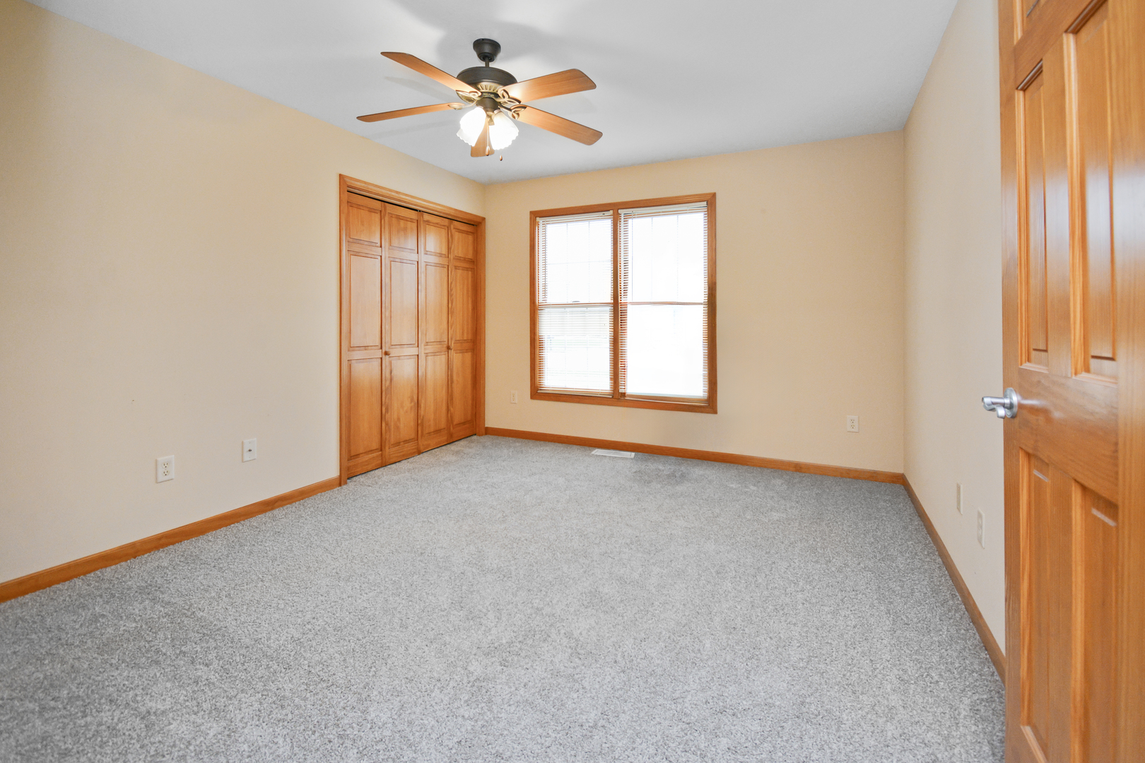 2884 Bear Claw Street Normal, IL 61761 - Photo 46 of 62 an empty room with windows and chandelier fan