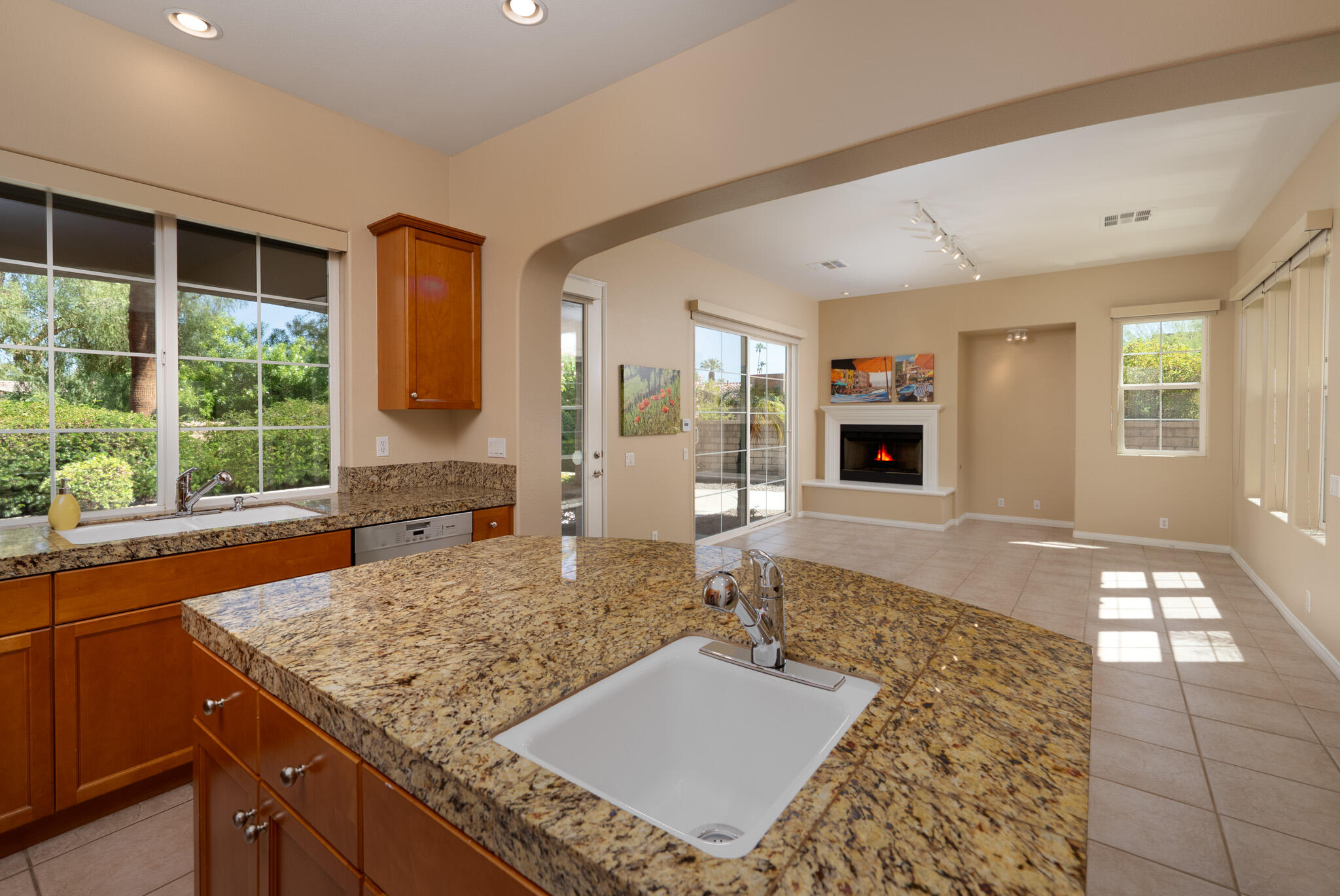 14 Via Santo Tomas Drive Rancho Mirage, CA 92270 - Photo 27 of 61 a living room with granite countertop furniture a rug and a large window