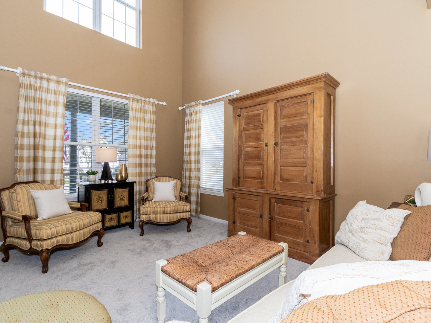 1195 Amaranth Drive Naperville, IL 60564 - Photo 17 of 48 a bedroom with a balcony a bed and a couch