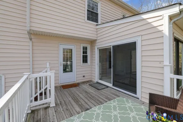 a view of wooden deck