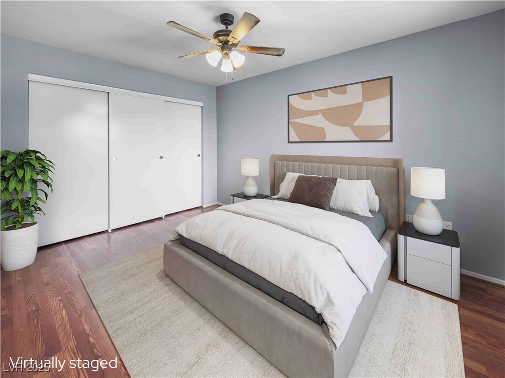 7950 West Flamingo Road, Unit 1169 Las Vegas, NV 89147 - Photo 5 of 42 2nd bedroom with ensuite. Virtually staged