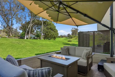 a view of an outdoor sitting space