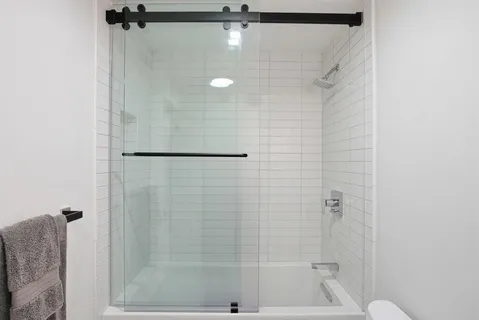 a bathroom with a shower