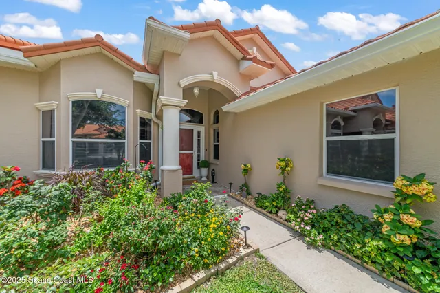 a front view of a house with an outdoor space