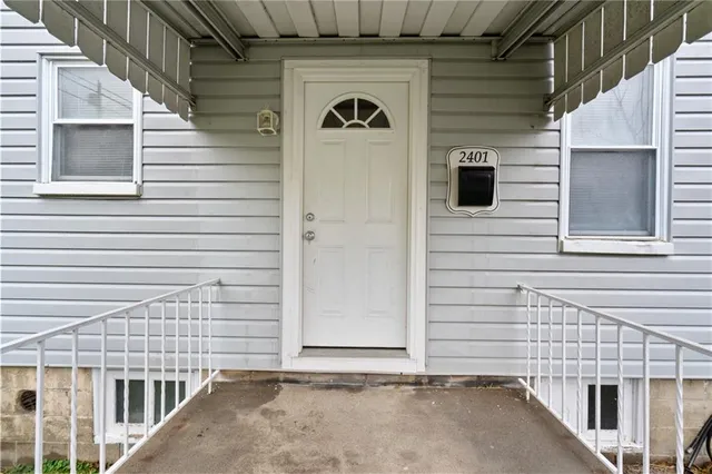 a view of a door of the house