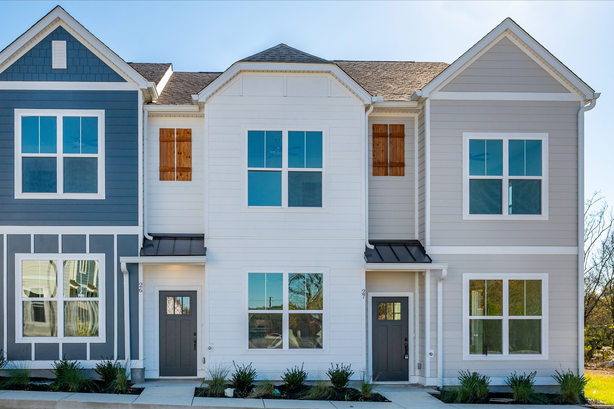 front view of a brick house