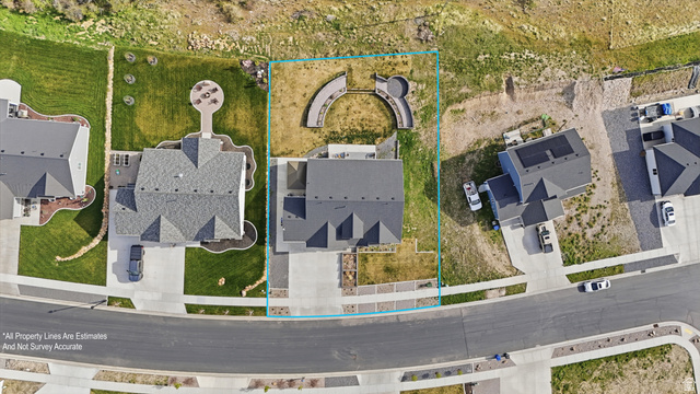 638 Canyon Rim Road Smithfield, UT 84335 - Photo 53 of 56 Aerial perspective of suburban area featuring property parcel outlined