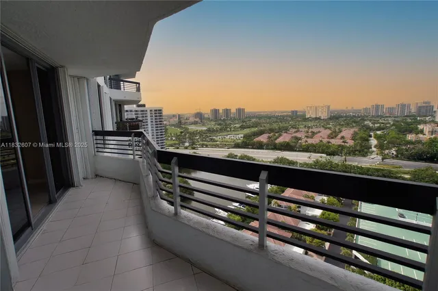 a view of city from balcony