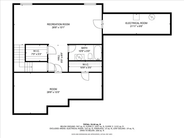 a picture of a room with a white wall and sign