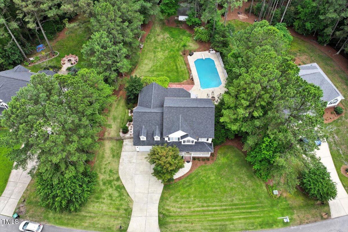 1817 Foxbrook Drive Raleigh, NC 27603 - Photo 50 of 61 an aerial view of a house with a yard basket ball court and outdoor seating
